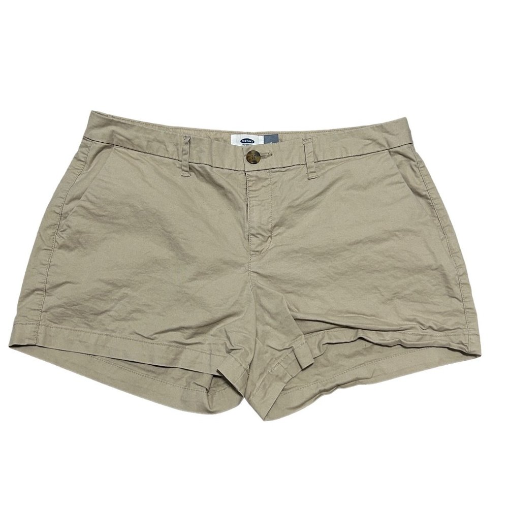 Old navy khaki mid rise short shorts, woman’s size 8 1466